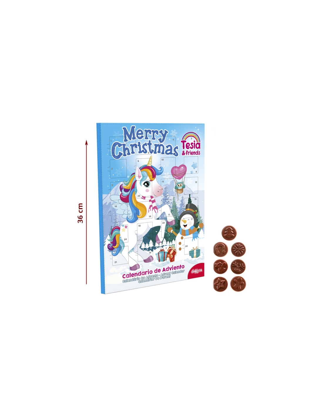 Calendario Adviento De Chocolate Unicornio 50Gr Dekora