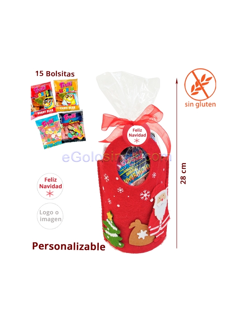 CESTO NAVIDAD 15 BOLSITAS CHUCHES personalizable