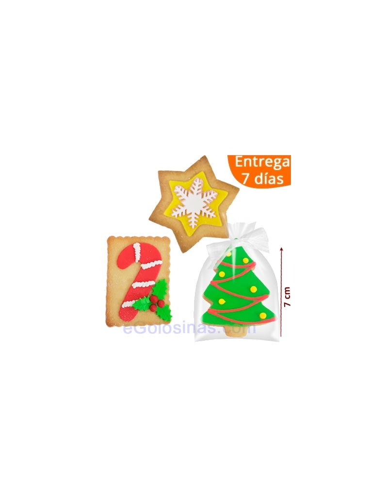 Galleta Navidad Árbol, Bastón y Estrella Personalizable 1ud