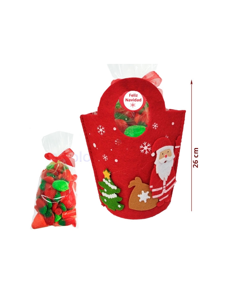 Onza Cesta de Chuches para regalar con forma de buzón navideño. Caja regalo  para Navidad con dulces y golosinas. Buzón de Papá Noel con Lote de  chucherías originales para regalar. 1000 GR. 