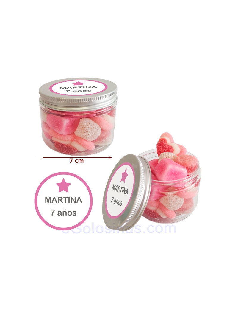 TARRO CHUCHES ROSAS 130gr personalizada