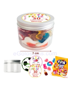 tarro chuches rosas 130gr personalizada para regalar detalles dulces