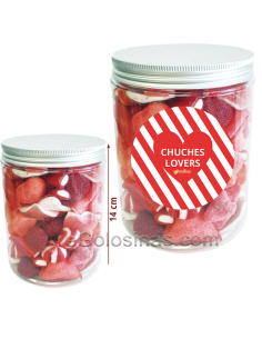 tarro chuches rosas 130gr personalizada para regalar detalles dulces