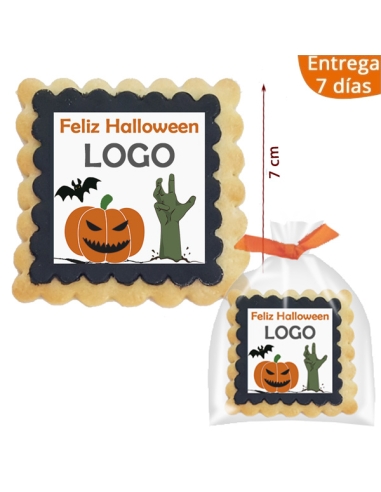 Galletas Halloween Cuadradas Logo Personalizado