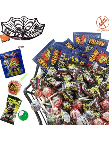 Bol con Caramelos, chicles y Pica Pica Halloween envueltos 200uds