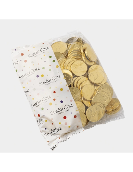 Monedas de chocolate doradas