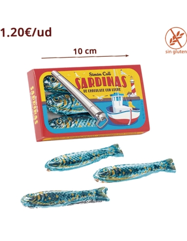 Lata de sardinas de Chocolate 18uds Simón Coll