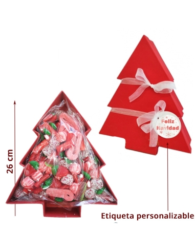 Caja Árbol Navidad de regalo con 1Kg Golosinas