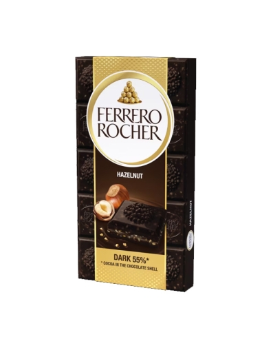 Tableta Chocolate Ferrero Negro 55% con avellanas 90gr 1ud