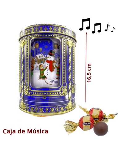 Caja Bombones Musical Carrusel Azul Ángel 150Gr Chocoday