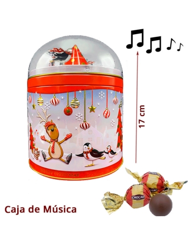 Caja Bombones Bola Musical Pingüinos 150Gr Chocoday