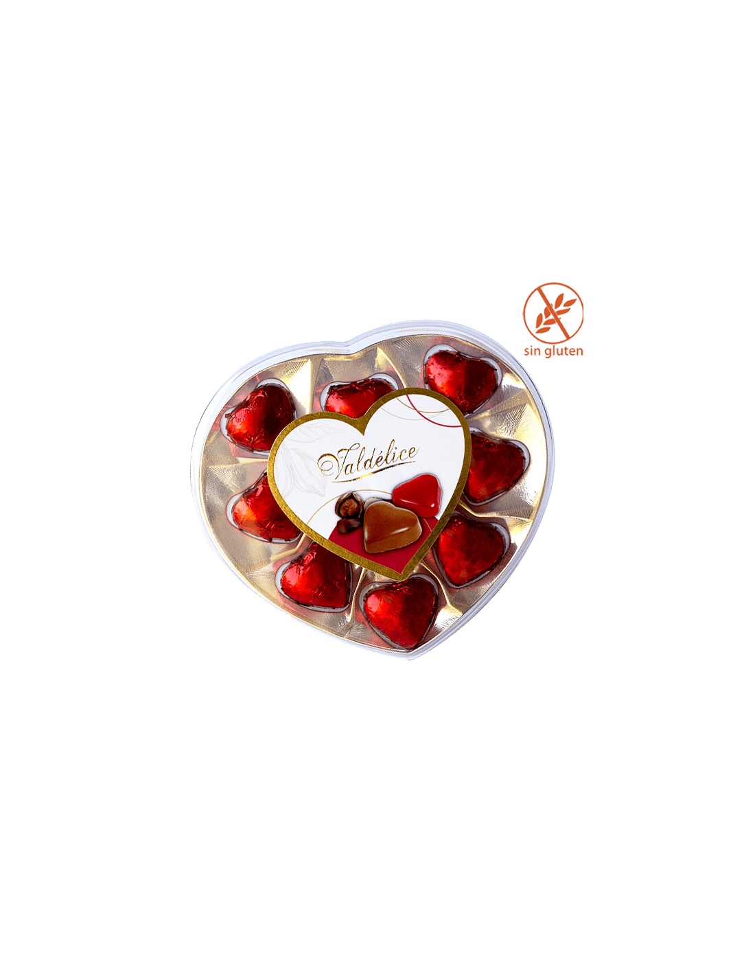 Caja bombones corazones de avellana Valdelice — Sweet Center