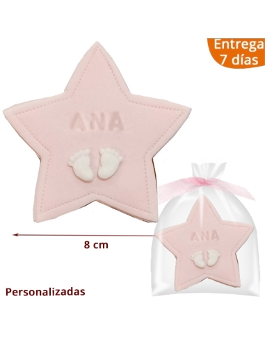 Galletas Estrella Bautizo Bebé personalizada