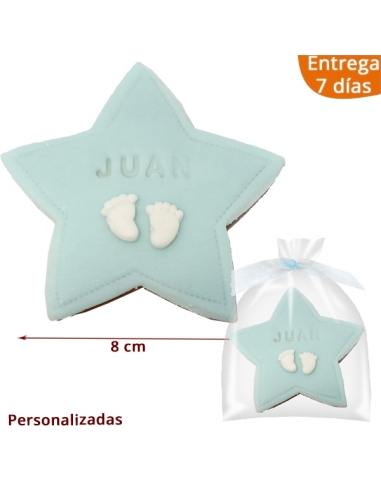 Galletas Estrella Bautizo Bebé personalizada