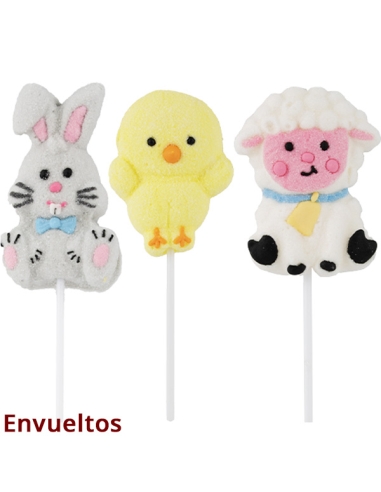 Piruleta Nube Pollito, Conejo y Oveja 35gr 18uds Bip Candy