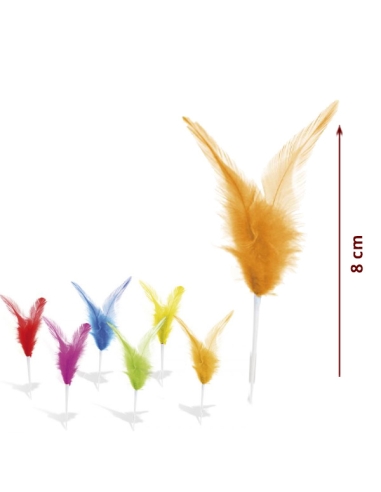 Plumas Colores 8cm 10Uds para decorar