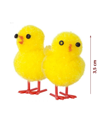 Pollitos Pascua Algodón Amarillo 3,5cm 36uds para Decorar