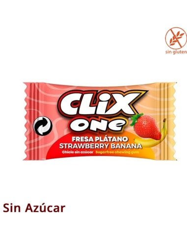 Chicle Clix One Plátano y Fresa 200uds