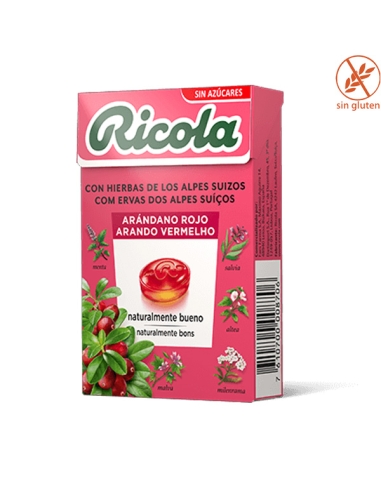 Caramelos Ricola Arándano Rojo 50gr 10 cajitas