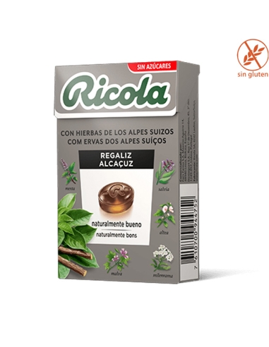 Caramelos Ricola Regaliz 50gr 10 cajitas