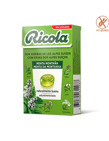 Caramelos Ricola Menta Montaña 50gr 10 cajitas