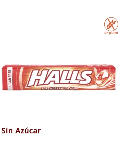 Caramelos Halls sabor Fresa sin azúcar 32gr 20uds