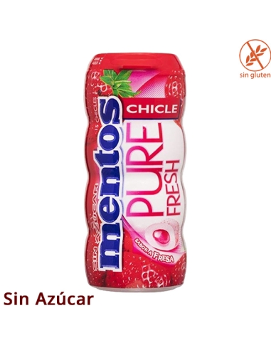 Chicle Mentos Gum Pure Fresa 15 chicles 10 Botes