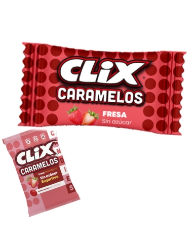 Clix Caramelos Fresa sin azúcar 20 bolsitas de 10uds