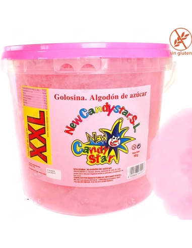 Cubo XXL Algodón de Azúcar Fresa Rosa 150gr