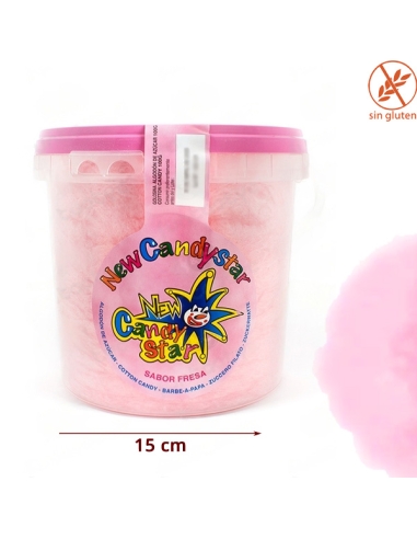 Algodón de Azúcar Fresa Rosa 100gr 6uds