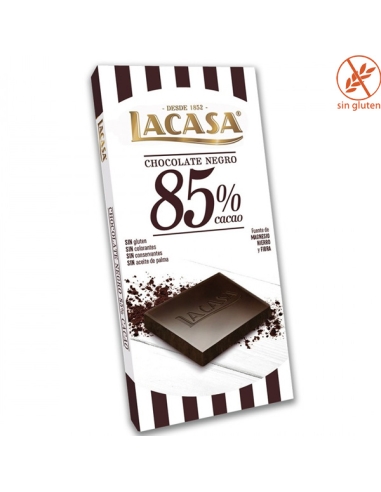 Tabletas de Chocolate Negro 85% 100gr 20uds Chocolates Lacasa