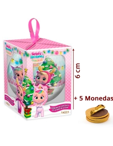 Bola de Navidad Bebé Llorones con monedas chocolate 1Ud