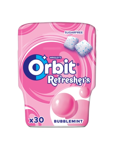 Orbit Refresher's sabor Bubblemint 30 chicles sin azúcar 6 botes