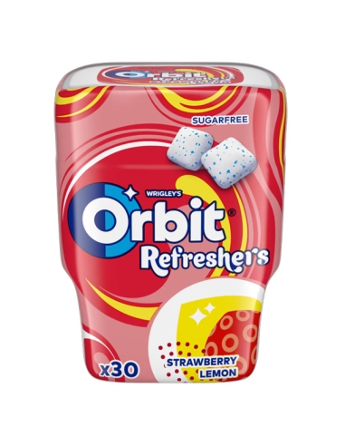 Orbit Refresher's Fresa limón 30 chicles sin azúcar 6 botes