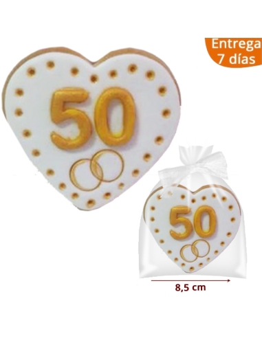 Galletas Corazón celebrar Bodas de Oro