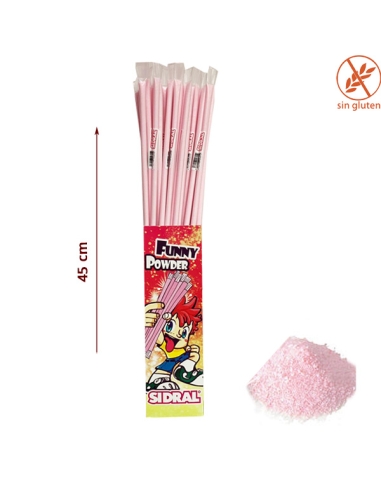 Cañas Pica pica color Rosa Funny 80uds Sidral