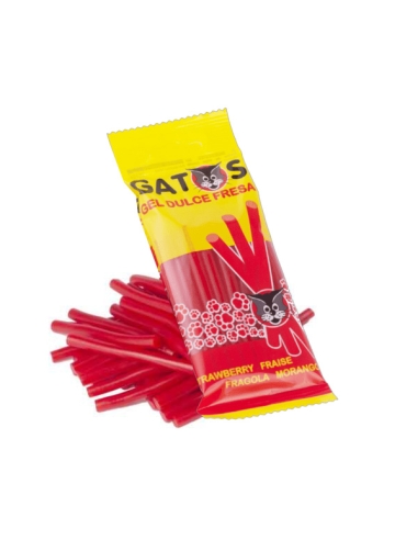 Barras de Regaliz Gato Grande Fresa 76gr 20 Bolsitas Saet Sweets