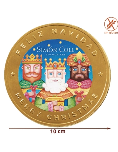 Medallón Chocolate Reyes Magos 60gr 100mm 15uds Simón Coll