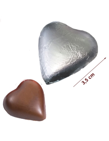 Bombones Corazón Plata de Chocolate 1Kg Sorini (115Uds)