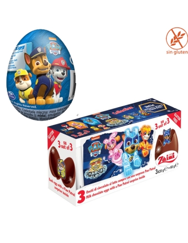 Huevos Chocolate Sorpresa Patrulla Canina 24 packs de 3 Huevos Zaini