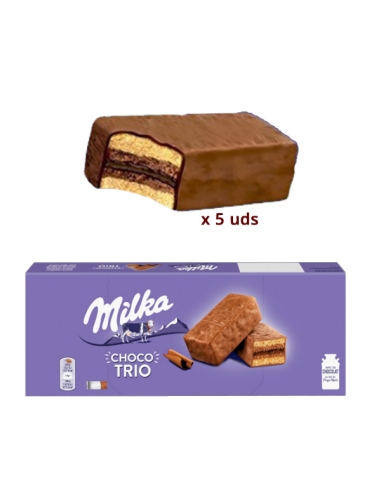 Caja Bizcocho Milka Choco Trío 150gr 1ud (5 trozos)