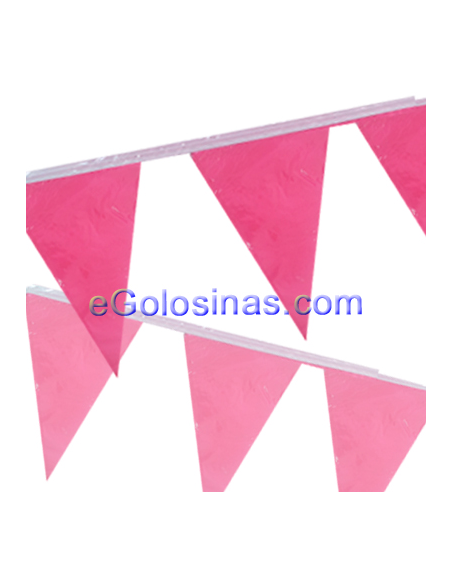 Articulos De Fiesta Guirnalda Plastico Banderin Rosa 5mts
