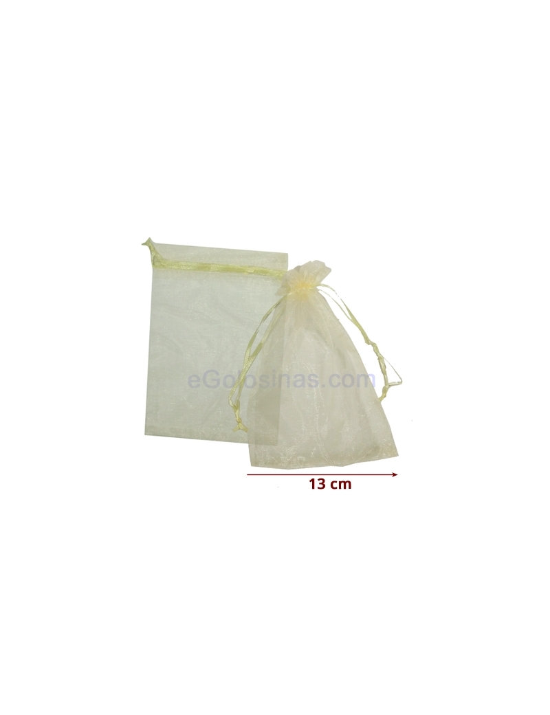 10 Bolsas Organza Beige11x18cm