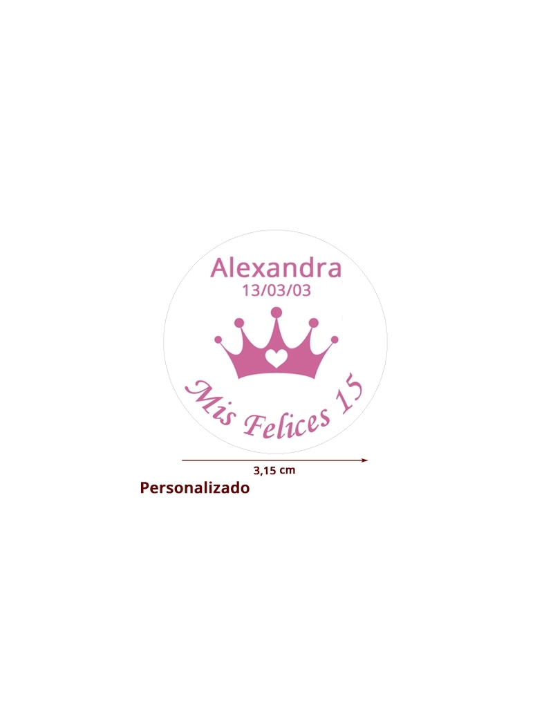 ETIQUETA PRINCESA PERSONALIZADA 15uds