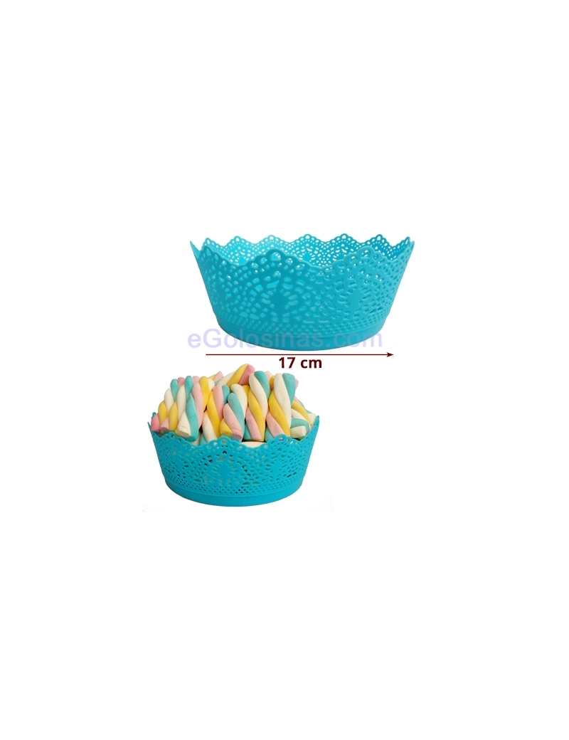 CESTO AZUL PLANO para chuches 17cm