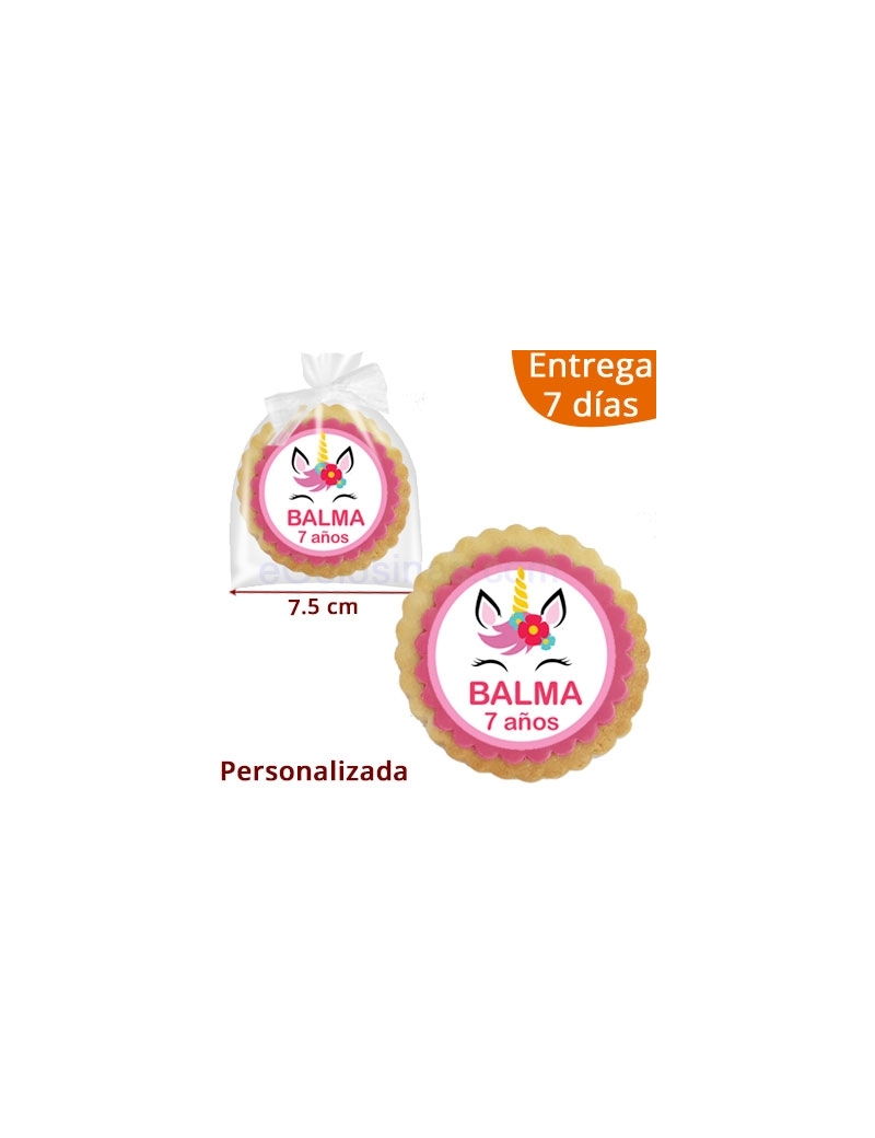 GALLETA REDONDA UNICORNIO personalizada