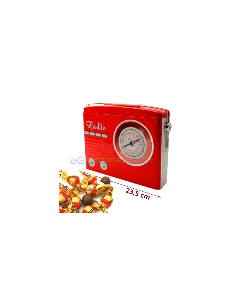 LATA BOMBONES RADIO RETRO ROJA 300gr 