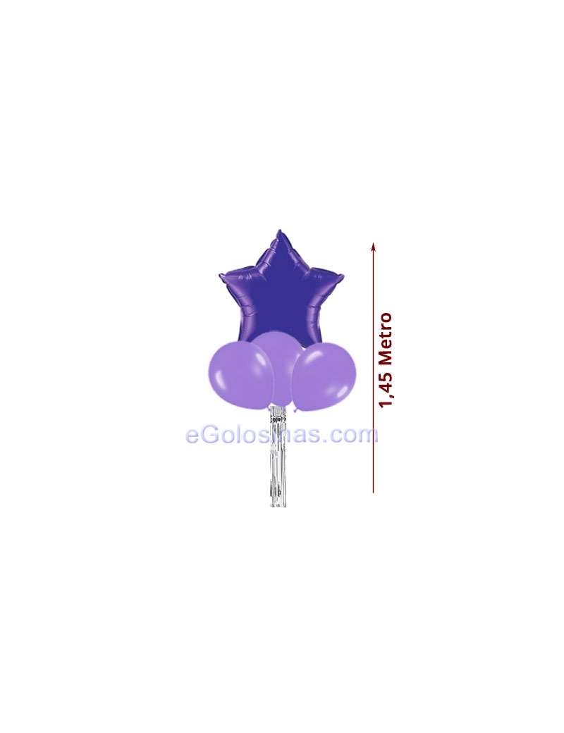 CONJUNTO GLOBO ESTRELLA LILA 1ud