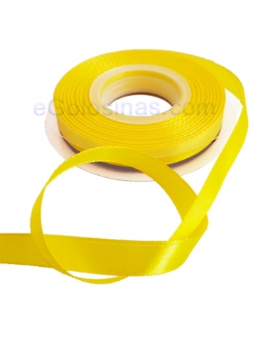 cinta tela raso amarillo 1cm 22mt para decorar regalos