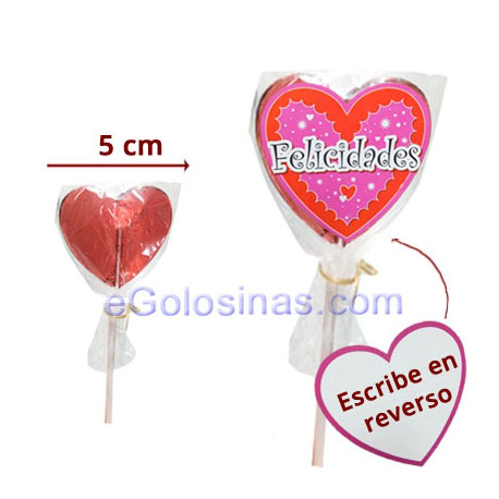 piruletas de San Valentín mensaje